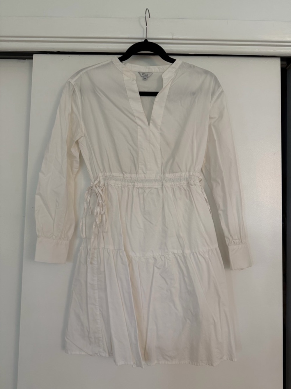 Rails White Cotton V-Neck Mini Dress